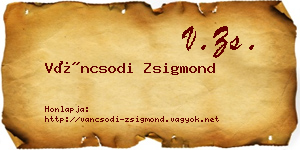 Váncsodi Zsigmond névjegykártya