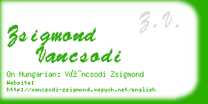 zsigmond vancsodi business card